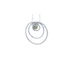 Argentium silver concentric textured circles pendant with peridot