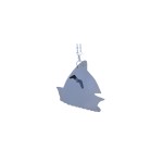 silver sailboat pendant with blue opal sail reverse view