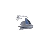 silver sailboat pendant with blue opal sale