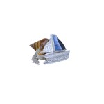 silver sailboat pendant with blue opal sail