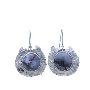Rock pool silver jasper drop earrings