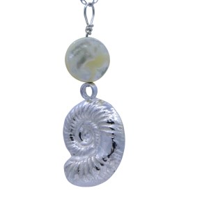 Silver ammonite pendant